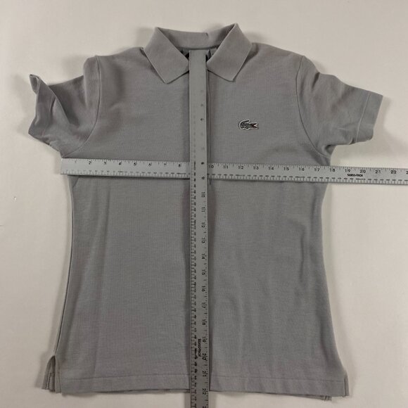 Vintage 80s Izod Lacoste Polo Shirt Womens Size 36 Gray Grey Mesh Golf - Picture 5 of 8